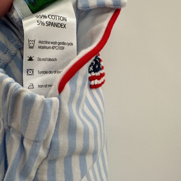 Southern Taters Blue Stripe Americana Bubble Jon Jon Romper 18 Months Baby Boy - Picture 7 of 7